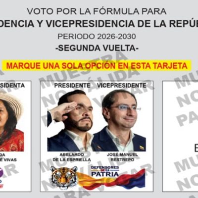 Así quedó el tarjetón electoral para votar en la segunda vuelta presidencial